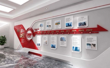 3D立体造型红色企业文化墙模板定制