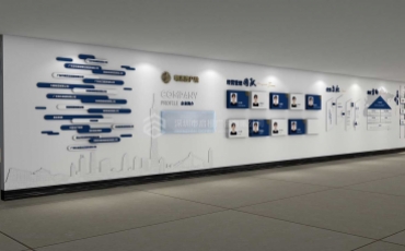 粤港澳大湾区产融投资有限公司走廊文化墙设计效果图